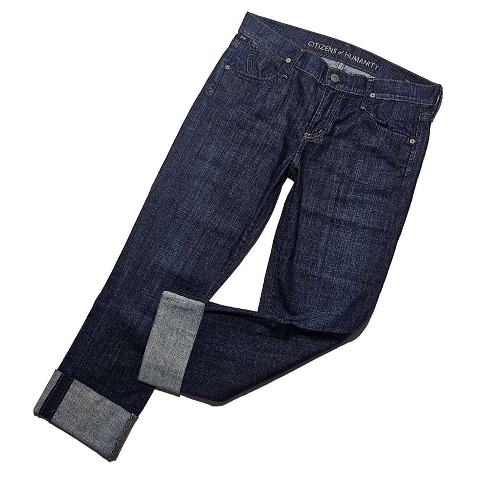 Citizens of Humanity Dani in Scorpio Wide Cuffed Straight Stretch Crop Jeans 27